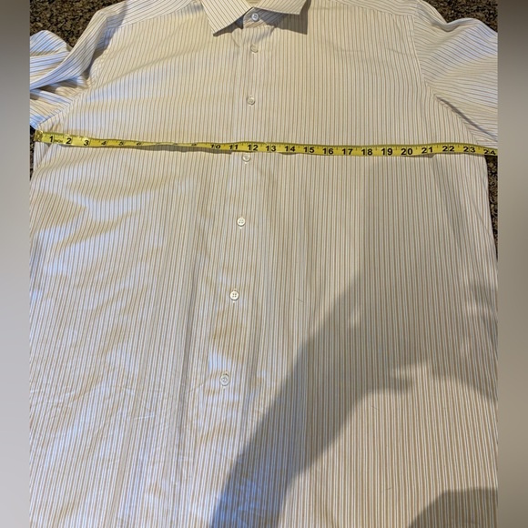Brioni Men's Cream/Tan Striped Shirt with French Cuff’s  Size 17 Neck 43R - Picture 7 of 8
